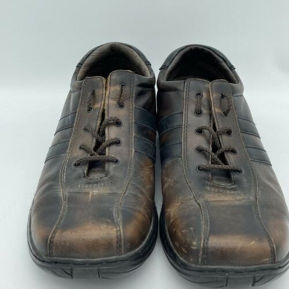 Skechers SN 4400 Men's Size 8.5 Brown Leather Casual Lace Up Shoes - Picture 2 of 7